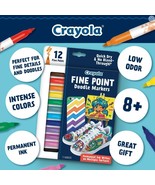 Crayola 12pk Doodle &amp; Draw Fine Point Doodle Markers: Artist Drawing Thi... - $148.25 MXN