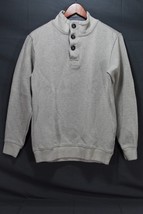 Henley Cotton Sweater Long Sleeve Grey Men&#39;s MEDIUM - £11.58 GBP