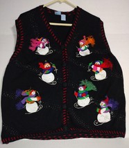 Ugly Christmas Sweater Vest Snowman Holiday Editions Vintage Size 3X - £13.43 GBP