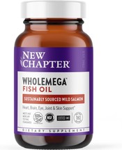 New Chapter Wholemega Fish Oil Supplement - Wild Alaskan Salmon Oil with Omega-3 - £62.99 GBP