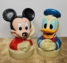 Vintage Walt Disney Company Mickey Mouse &amp; Donald Duck Figures 2.5” Hard Plastic - £13.24 GBP