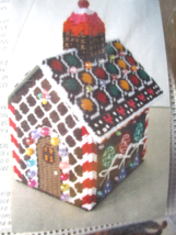 New Joan Green Needlepoint on Plastic Canvas Christmas Candy Cottage Storage Box - £14.89 GBP