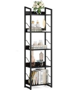 Hosfais Book Shelf Small Bookshelf, 5-Tier Wood Bookcase, Modern Black - €45,18 EUR