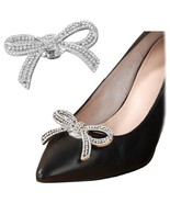 1 Pair Rhinestone Shoe Clips Classic Detachable Bow Heels Accessories Sh... - £17.53 GBP