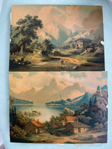 ️Old Vintage European Painting of Old Coastal Village &amp; Grist Mill - £12.73 GBP