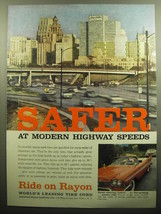 1958 American Rayon Institute Ad - Safer at Modern Highway Speeds - £14.56 GBP