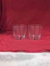 Libbey Short Swirl Tumbler Glasses, Vintage Clear Set Of 2, Heavy Barware - $13.86