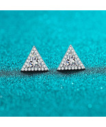 GRA Certified Trillion Cut Halo 0.5 Carat Moissanite S925 Stud Earrings - $99.00