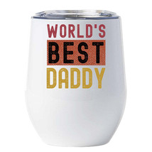 Worlds Best Daddy Father&#39;s Day Tumbler 12oz Funny Cup Retro Color Gift For Dad - £17.96 GBP