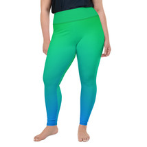 Green &amp; Blue Gradient Abstract Design All-Over Print Plus Size Leggings - £32.64 GBP