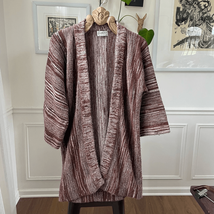 Vintage 70s Cuddle Knits Brown Open Front Cardigan Sweater M - $40.50