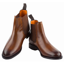 NEW Handmade Men&#39;s Brown Color Leather Chelsea Boot, Men New High Ankle Fashion  - £122.96 GBP