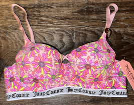 Juicy Couture ~ Women&#39;s Push Up Bra Floral Padded Underwire Nylon ~ 34C - £17.21 GBP