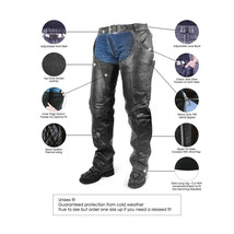 ZipOut Insulated Pant Style Motorcycle Leather Chaps - £65.07 GBP+