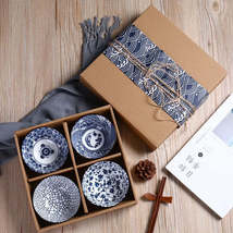 Blue &amp; White Porcelain Bowl Set: Elegant Tableware - $28.99+