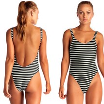 Vitamin A Black Marin Stripe Leah High Cut One Piece Bodysuit (6/S) Nwt - £99.90 GBP