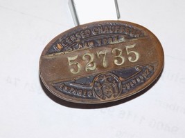 Vintage July 1, 1921 New York Licensed Chauffeur Oval Metal Pin - $638.09 MXN