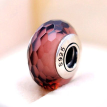 Purple Fascinating Faceted Murano Glass Charm Bead For European Bracelet - £7.85 GBP
