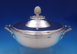 Christofle Silverplate Covered Vegetable Bowl w/ handles Pinecone Finial (#7358) - £435.32 GBP