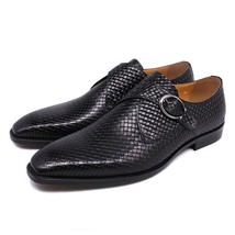  Men Loafers Shoes Classic Men Dress Shoes Leather Green Black Monk Strap Weddin - £99.64 GBP
