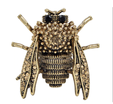 Bee brooch vintage look silver gold plated suit coat broach collar new pin ggg36 - £17.71 GBP