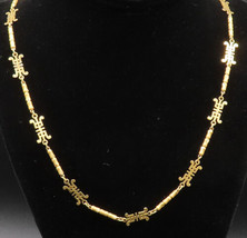 22K GOLD - Vintage Symbol Characters Pattern Chain Necklace - GN043 - £2,198.44 GBP