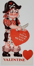 Mechanical Valentine Card Pirate I want to Steal Your Heart Cute 5&quot; Greeting - £7.82 GBP