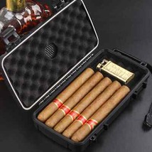 DEJAYA ABS Cigar Humidor Box Waterproof Cigarettes Cutter Lighter Case P... - £20.58 GBP