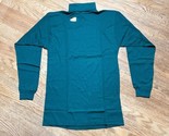 Turquoise Green Turtleneck Polo Stretch Form Fit XL Top USA Made - $10.89