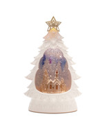 LED Winter Church Pine Tree Snow Globe 12&quot;H - $121.01 CAD