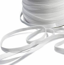 1/4 Inch, 50 Yards Flat Elastic Band, CoutureBridal Braided Stretch Strap Cord - £10.27 GBP