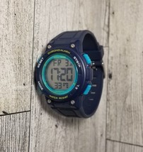Armitron Pro Sport Digital Watch Water Resistant Chrono-Alarm Blue Vinyl Unisex - £9.34 GBP