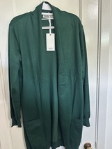 Grace Karin Green Longline Pocketed Open Front Cardigan Sweater Size XL - £27.03 GBP