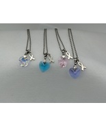 Crystal heart necklace, cancer awareness necklace, awareness ribbon neck... - £19.69 GBP