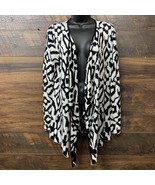 Fontana Duster Women&#39;s Cardigan Size Small White Black Long Sleeves Open... - $33.25