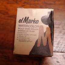 Lot of 12 NEW Vintage EL MARKO 748-01 Watercolor Non-Toxic BROWN Ink MAR... - $59.39