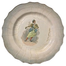 Antique Faience Plate – &quot;Hamage Nord&quot; Design with Woman &amp; Sword, 20th Ce... - $127.78 CAD