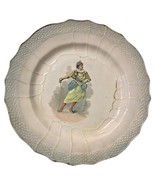 Antique Faience Plate – &quot;Hamage Nord&quot; Design with Woman &amp; Sword, 20th Ce... - $127.26 CAD
