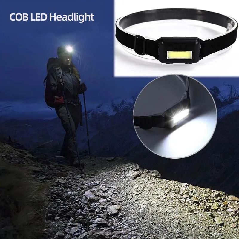 Camping Led Mini Headlights Portable Cob Headlamps Waterproof Head Front Light - £9.16 GBP+