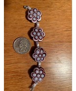 Handmade pink and brown flower lampwork glass beads - New - £10.91 GBP