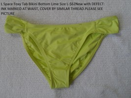L Space Foxy Tab Bikini Bottom Lime Size L-SEA BLUE Size L-$62- - £11.15 GBP+