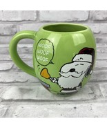 Peanuts Snoopy Santa Woodstock Green Christmas Coffee Mug Charles Schulz  - £12.60 GBP