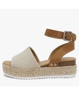 Soda Topic Open Toe Buckle Ankle Strap Espadrilles Flatform New! size 8 - $40.74 CAD