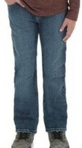 Boys Jeans Wrangler Medium Blue Adj Waist Relaxed Denim Jeans-size 16 28x29 - £9.34 GBP