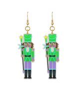 Celebrate It Green Nutcracker Christmas Dangling Earrings - $291.24 MXN