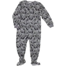 Komar Kids Boys Gray Camo Fleece Blanket Sleeper Footed Pajamas Size 10-12 Large - £19.97 GBP