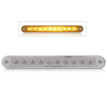 10 Amber LED 6-1/2&quot; Flush Mount Turn Park Light Bar Clear Lens Chrome Bezel - $27.81 CAD