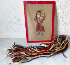 Santa w/ bag of Christmas Toys Handpainted Needlepoint Canvas &amp; Yarn 6.5... - £56.91 GBP