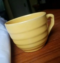 Vintage Yellow Ringware Coffee Tea Cup 3 3/8&quot; diameter - $7.84