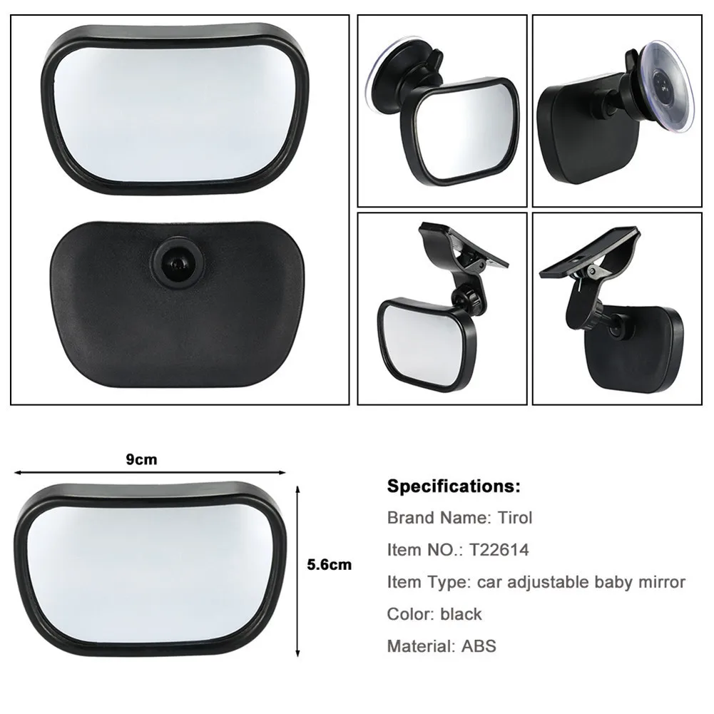 2 In 1 Baby Car Mirror - Adjustable Auto Kids Monitor for Safety Back Seat Vie - £11.85 GBP